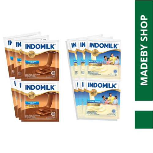 

INDOMILK SUSU KENTAL MANIS RENCENG PACK(ISI 6SACHET 37GR)RENTENG COKLAT VANILLA