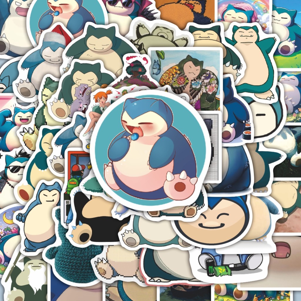 

100PCS Lucu Stiker Kartun Snorlax V3 Stiker Aesthetic Stiker Anti Air Stikers Berperekat Waterproof sticker decal buat Motor Helm Buku Journal Koper Casing HP Laptop Botol Minum Hadiah anak