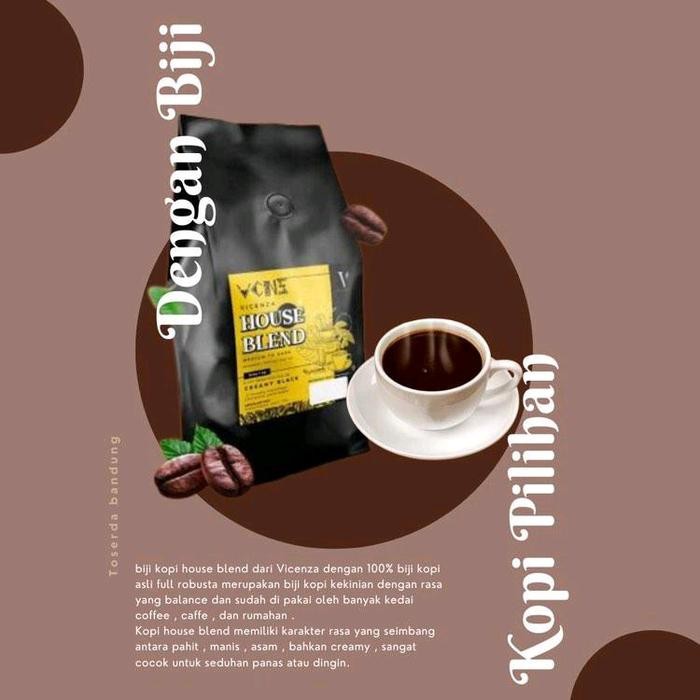 

PROMO! vicenza whole beans esspresso blend biji kopi full robusta premium 1 kg Espresso Coffee Black - creamy blend