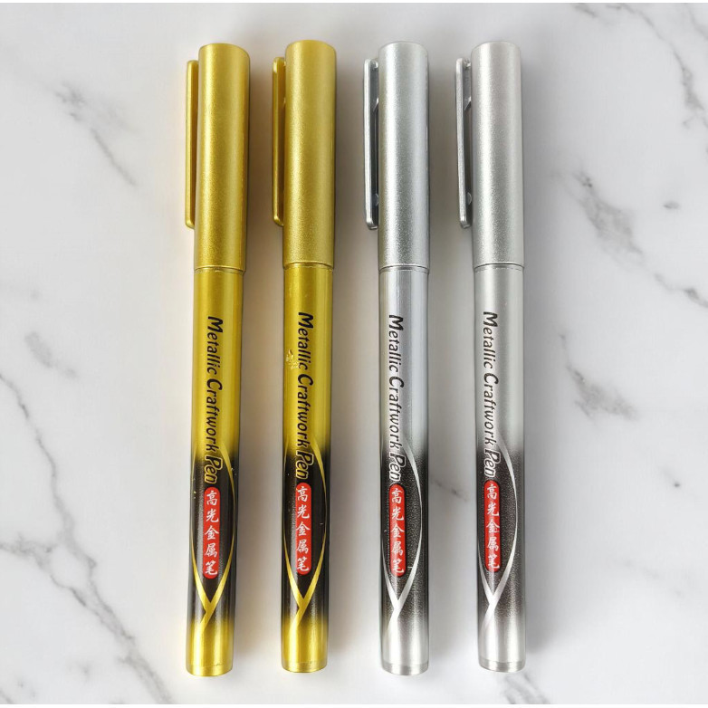 

MRNSTRETyno Spidol Permanen Marker Metallic Chrome Gold Silver 1.5mm 4 PCS - GN550