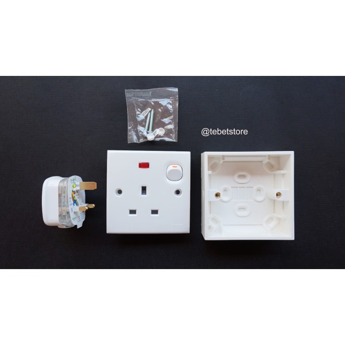 STOP KONTAK AC + STEKER AC + INBOWDUS MERK CLIPSAL SCHNEIDER LENGKAP