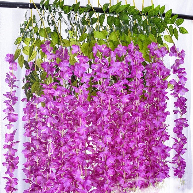 Plastik- Bunga Lavender Artificial Wisteria Tanaman Import Grosir Pernikahan Artifisial