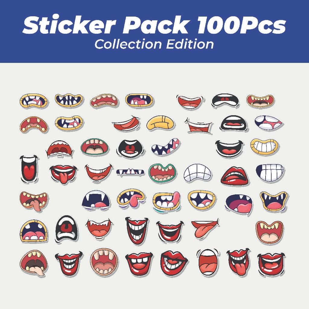 

Hot Stiker Mulut Lucu Anti Air Stikers Berperekat Waterproof Sticker Decal Buat Motor Helm Buku Journal Koper Casing HP Laptop Botol Minum