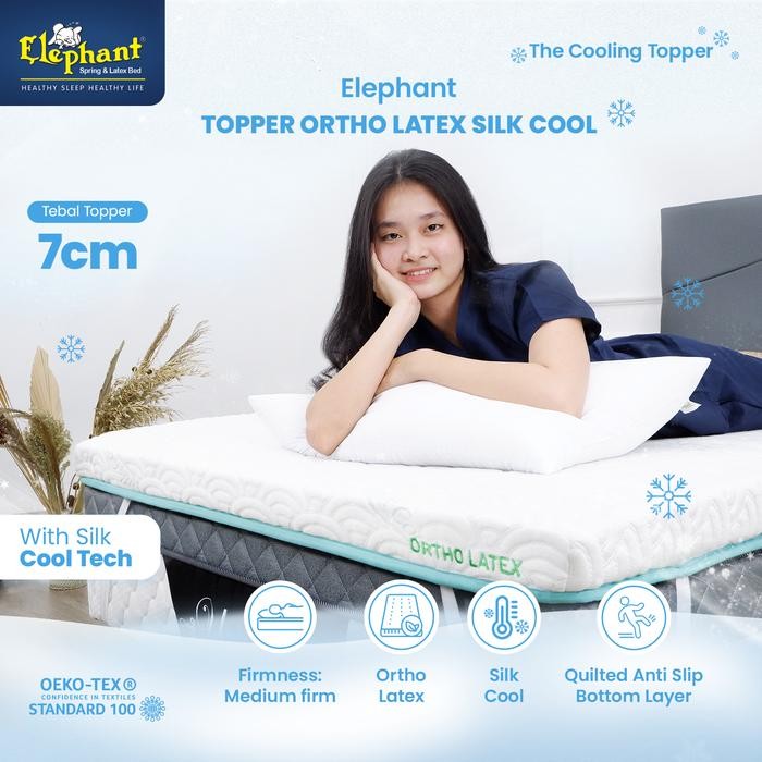 Elephant Topper Ortho Latex Silk Cool / Topper Kasur Dingin Orthopedic - 90x200