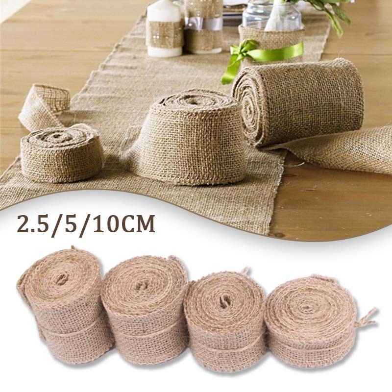 10m Pita Goni Anyam Pita Goni Roll Jute Ribbon  Burlap Decoration Hessian Burlap Pita Tali Goni
