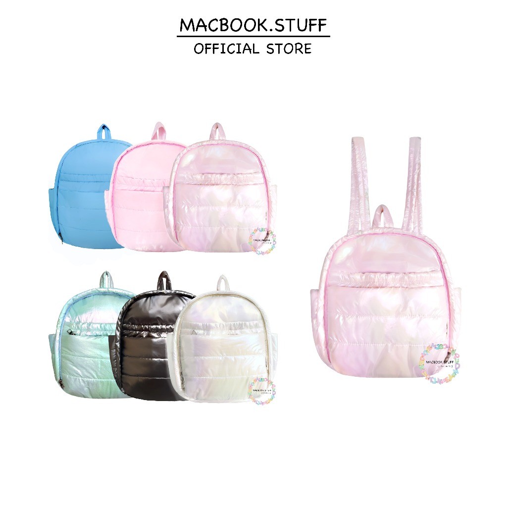 RIMA_SHOP.IDTAS BACKPACK RANSEL PILLOW PUFFY PARASUT ANTI AIR BUMPY BUMPER PUFF PUFFER KULIAH SEKOLA