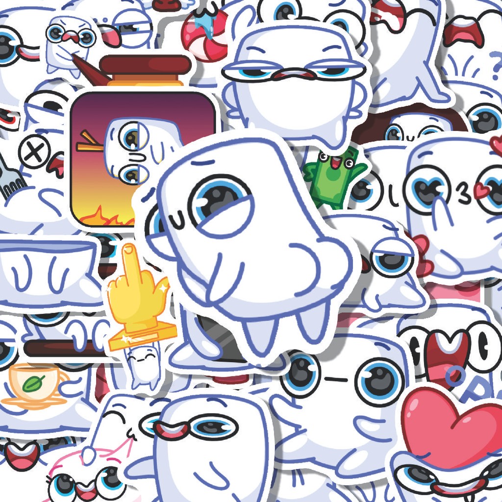 

100PCS Lucu Stiker Marshmellow Stiker Aesthetic Stiker Anti Air Stikers Berperekat Waterproof sticker decal buat Motor Helm Buku Journal Koper Casing HP Laptop Botol Minum Hadiah anak