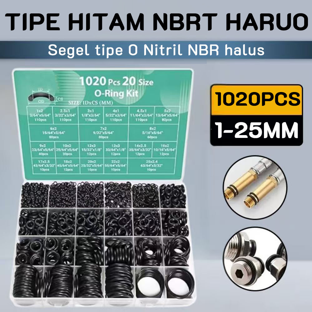 1020counts O Ring Kit 20 Size Nitrile Rubber O Ring Assortment Set for Car Auto Vehicle Repair Fauce