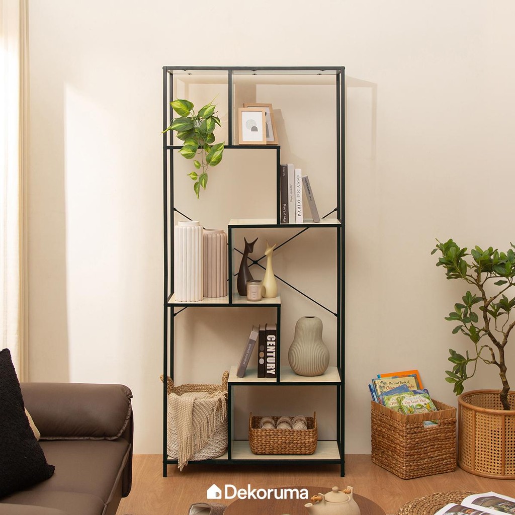 Dekoruma OKADA Rak Display / Rak Buku Minimalis / Rak Susun Serbaguna
