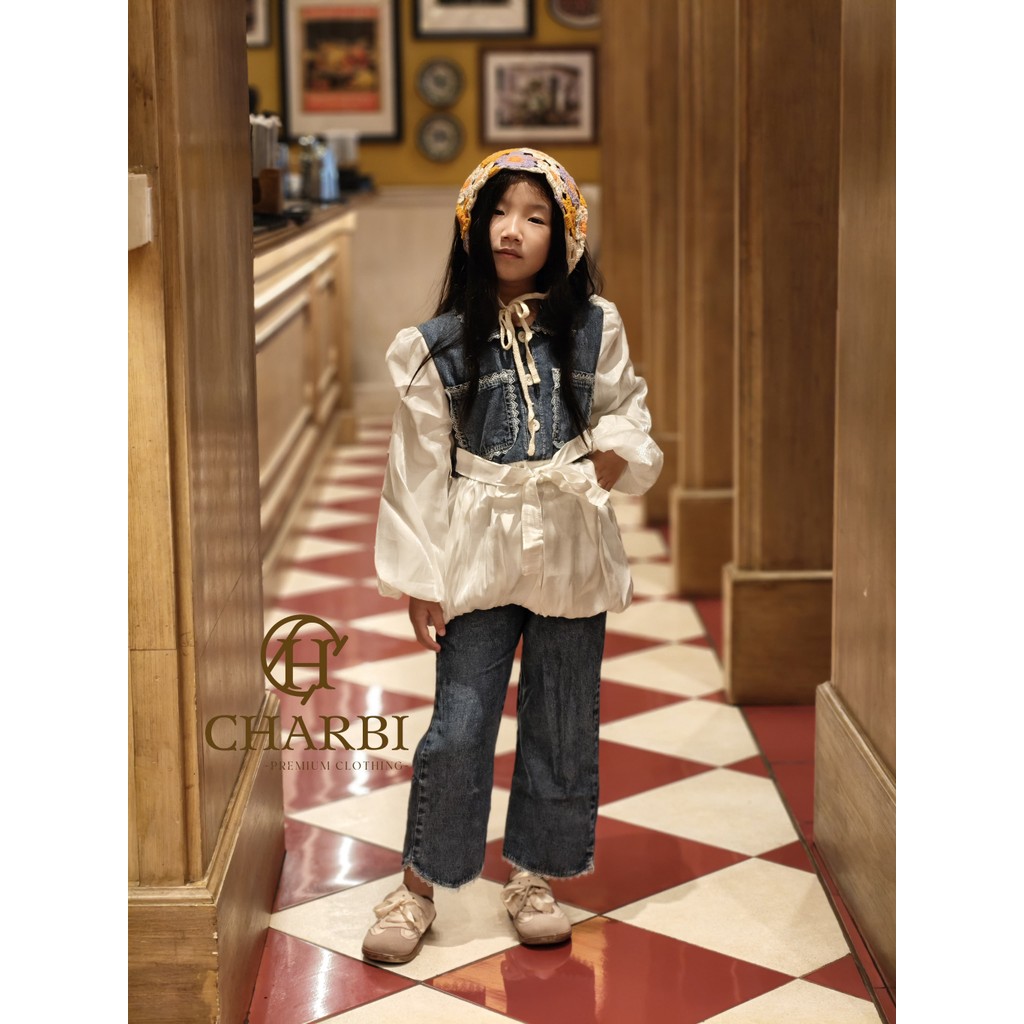 SET KEZIA - JEANS X SHIMMER BALOON STYLED ANAK ANAK - CHARBI