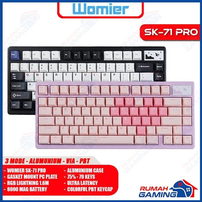 WOMIER SK71 PRO - 3 Mode - 79 Keys - Alumunium - VIA - Gasket - South Face - Mechanical Keyboard