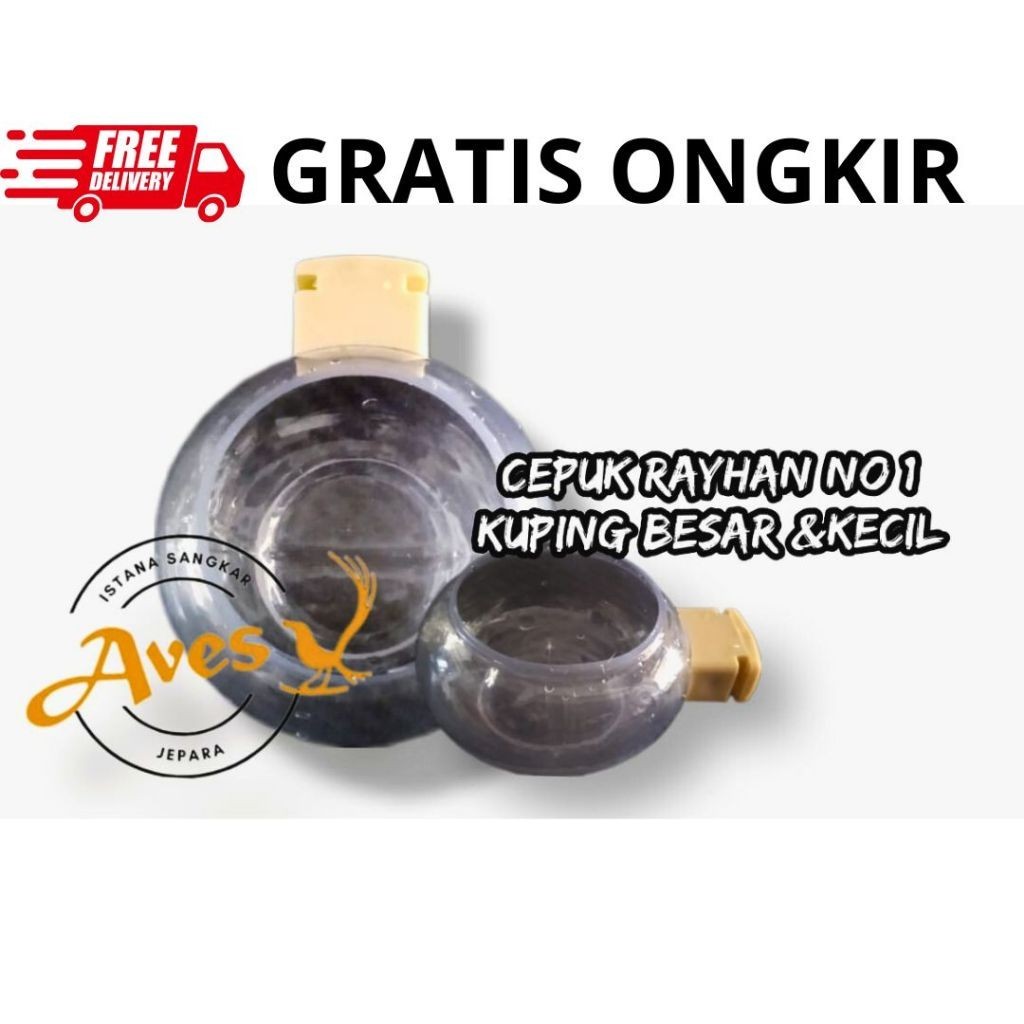 CEPUK RAIHAN CEPUK PAKAN BURUNG KLASIK TRANSPARAN NO 1 DAN 2 KUPING BESAR DAN KECIL
