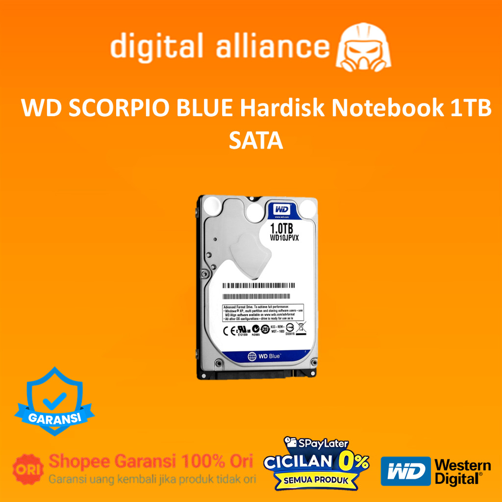 WD SCORPIO BLUE Hardisk Notebook 1TB SATA