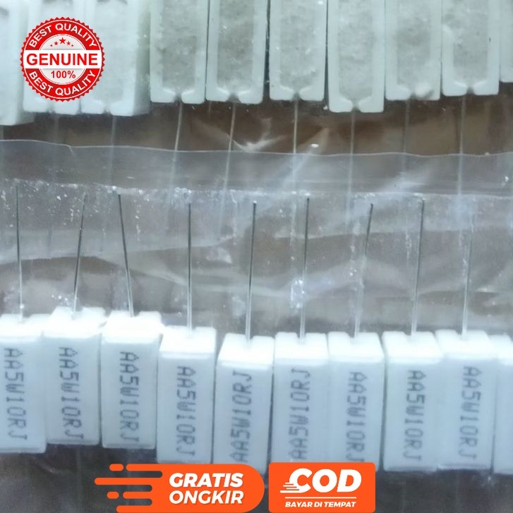 RESISTOR KAPUR 10OHM 5WATT / R KAPUR 10OHM 5W / RESISTOR 10 OHM 5 WATT