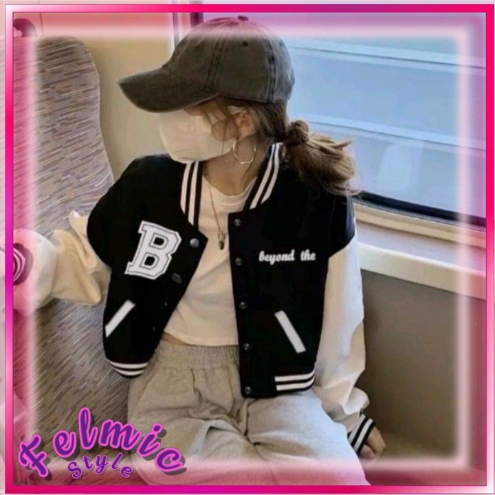 JACKET VARSITY BEYOND CROPE JACKET WANITA BASEBALL felmicstyle