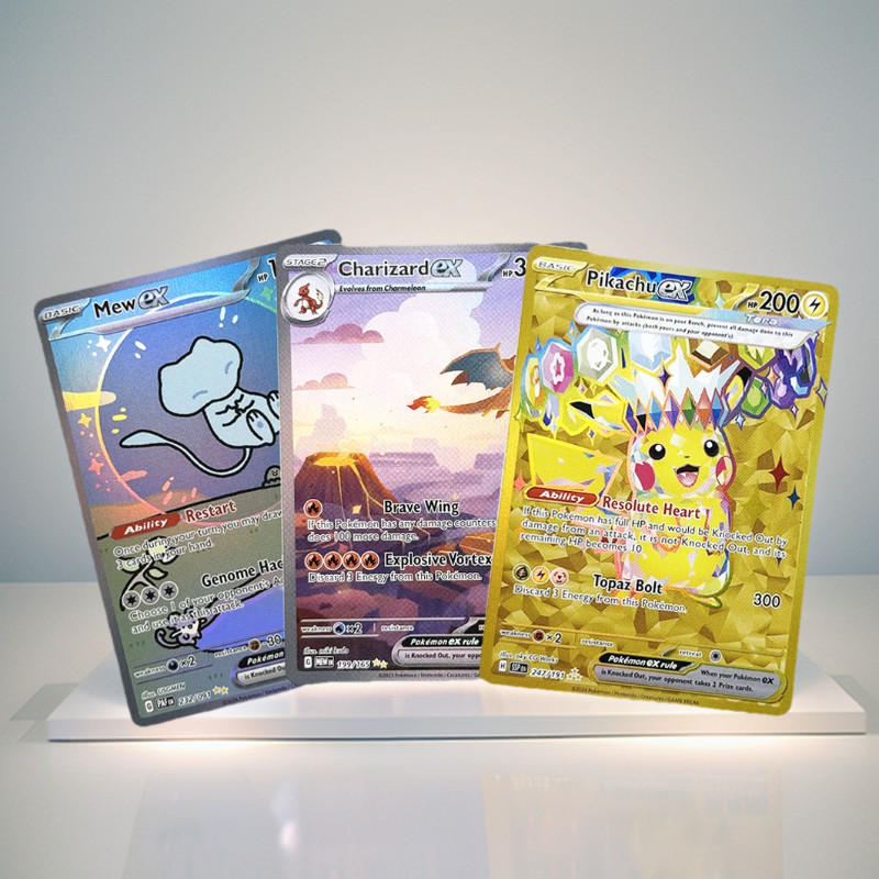 Foil PKM Single Cards Pikachu Charizard EX Bubble Mew Game Rare Collection Cards PTCG Rainbow Proxy 