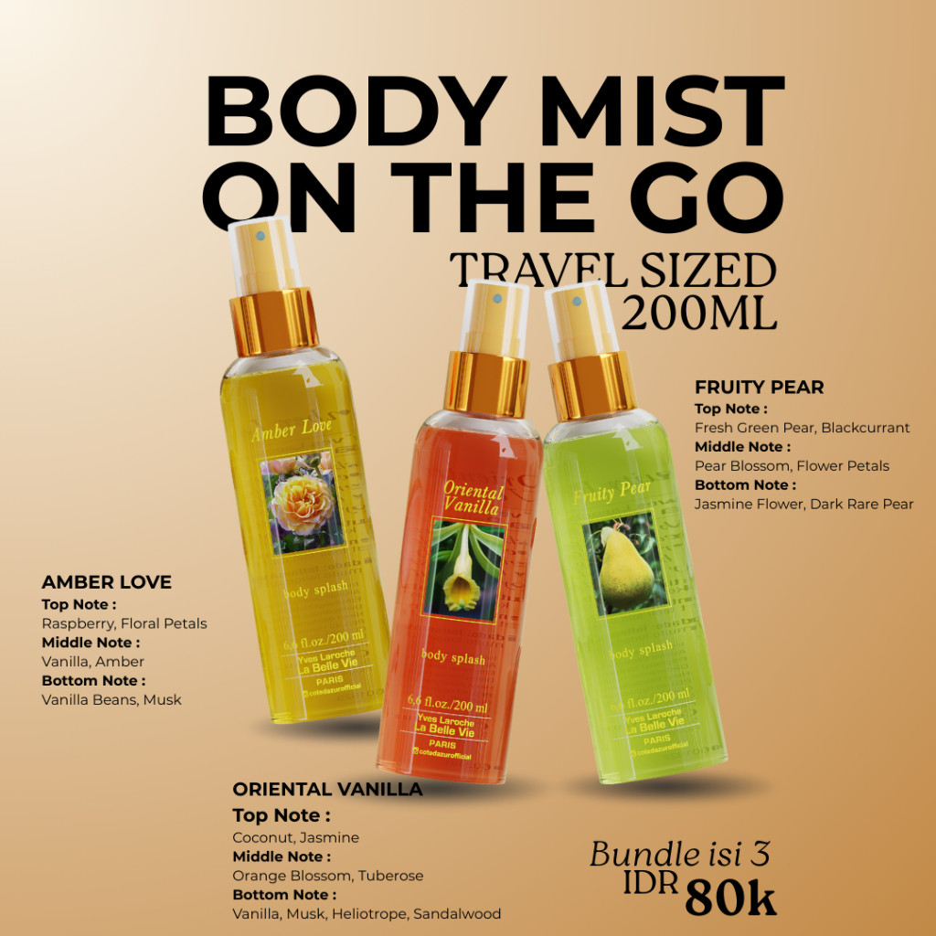 Eloi Coco Bundle - Yves Laroche Body Mist 115ML & 200ML (Get 3)