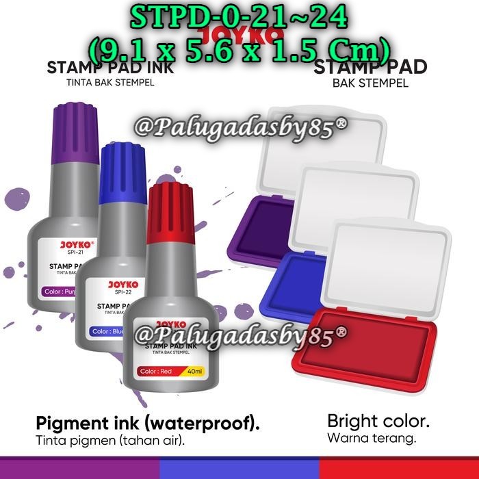 

(1 Biji) Stamp Pad JOYKO STPD-0 / Stamp Pad Ink Tinta Bak Stempel Refill Tinta Stempel SPI (1 Biji)