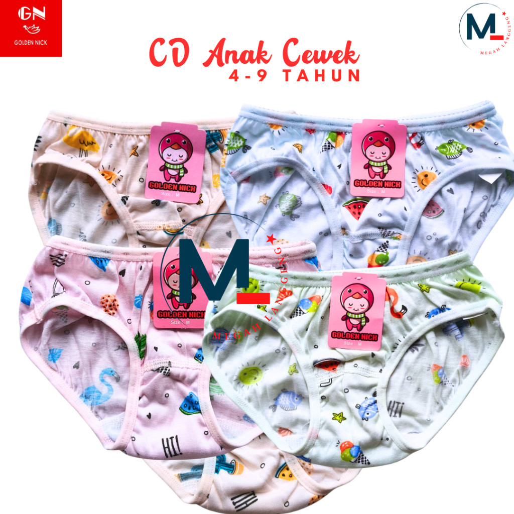 6 Pcs Celana Dalam Anak Perempuan Golden Nick 1187 CD Pakaian Dalam Wanita - CD anak perempuan Golde