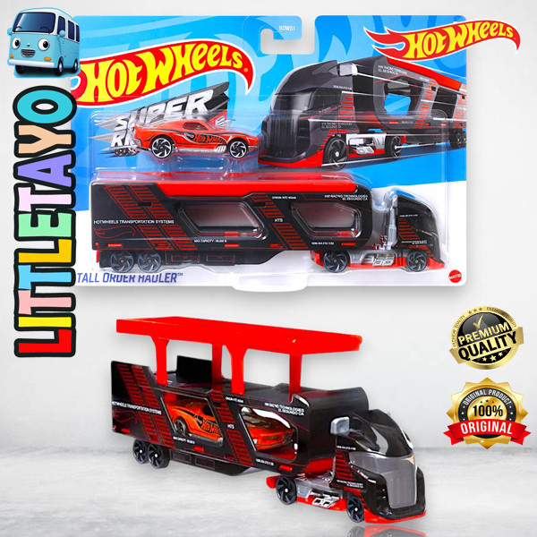 Hot Wheels Super Rigs Tall Order Hauler with BLVD Bruiser Diecast Mobil Truck Tingkat Transport