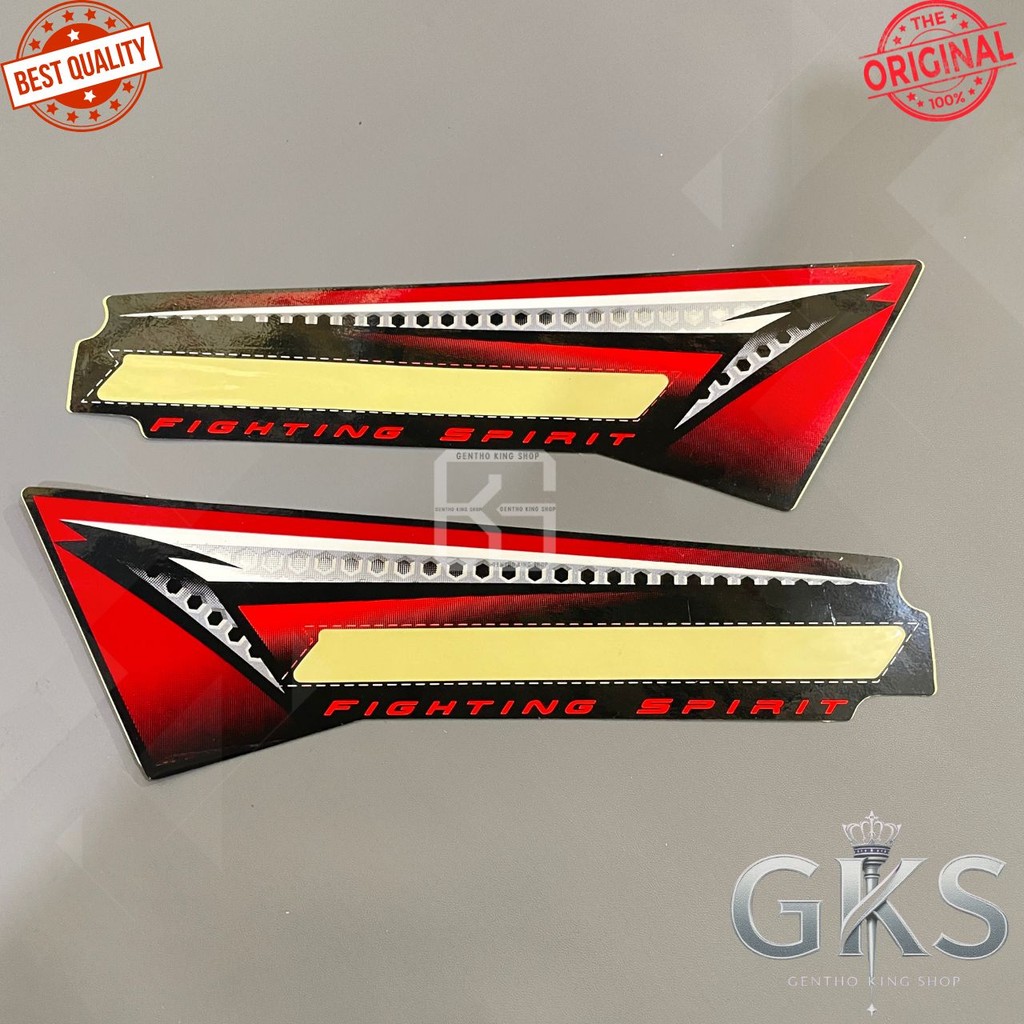 STRIPING COVER AKI /BOX AKI RX KING 2008 MERAH HITAM ORIGINAL TANPA KEMASAN