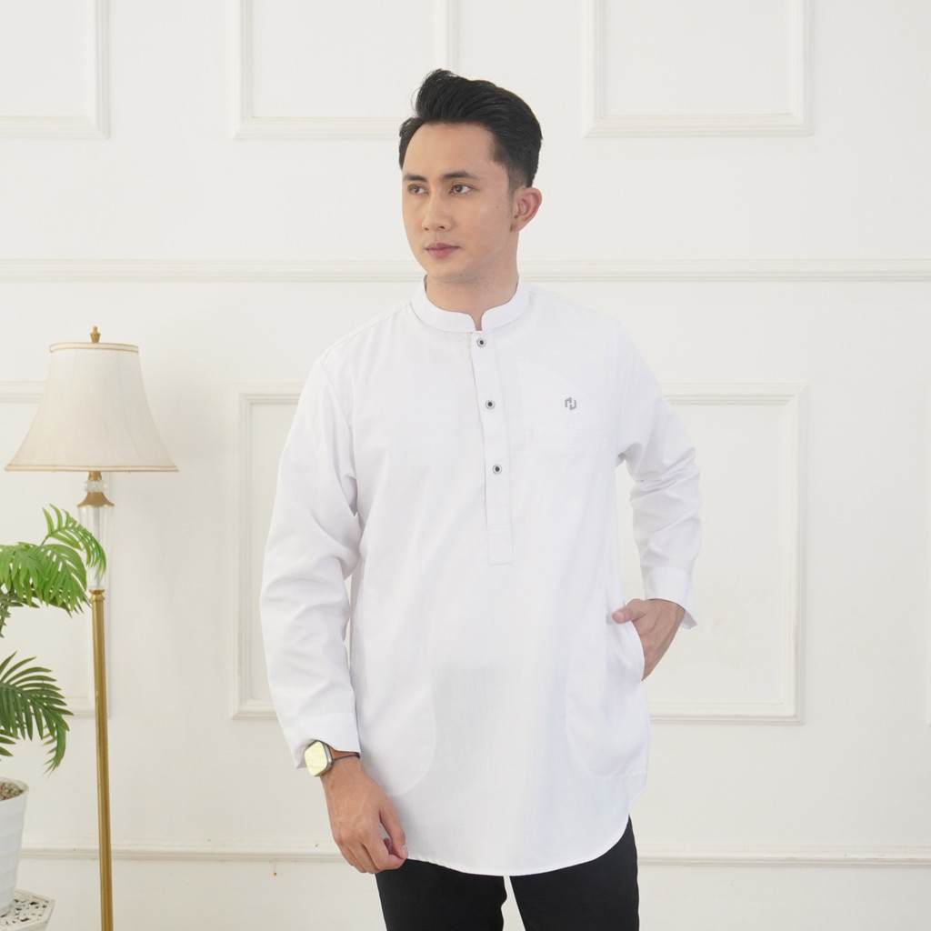 HIMADA Koko NAZEEF PANJANG Dewasa Kurta Baju Muslim Pria Dewasa Polos Lengan Panjang Koko Sunnah