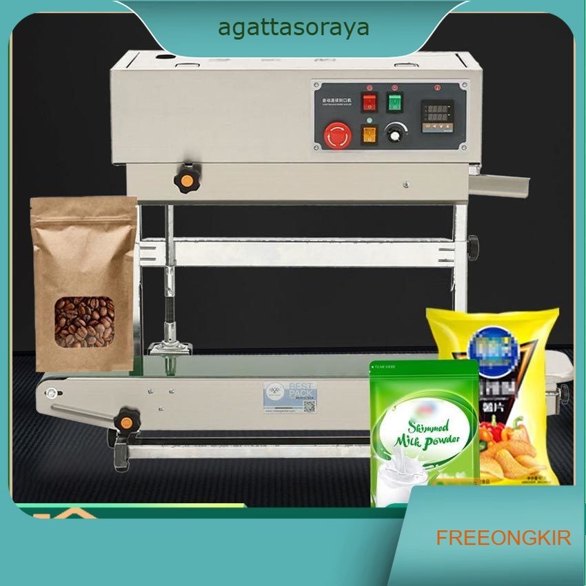 Mesin Sealer Kembung Isi Nitrogen Continuous band Sealer Press Plastik Otomatis