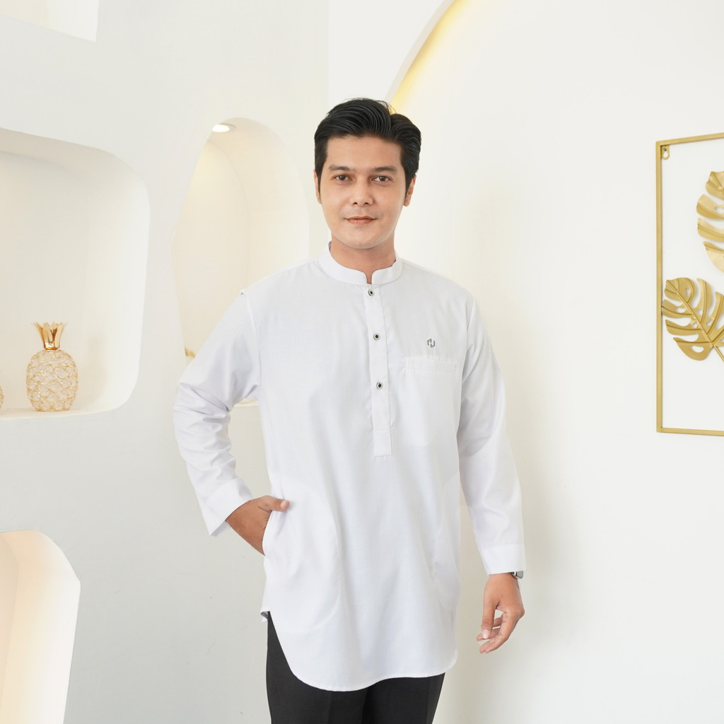 HIMADA OFFICIAL Koko NAZEEF PANJANG Dewasa Kurta Baju Muslim Pria Dewasa Polos Lengan Panjang Koko S