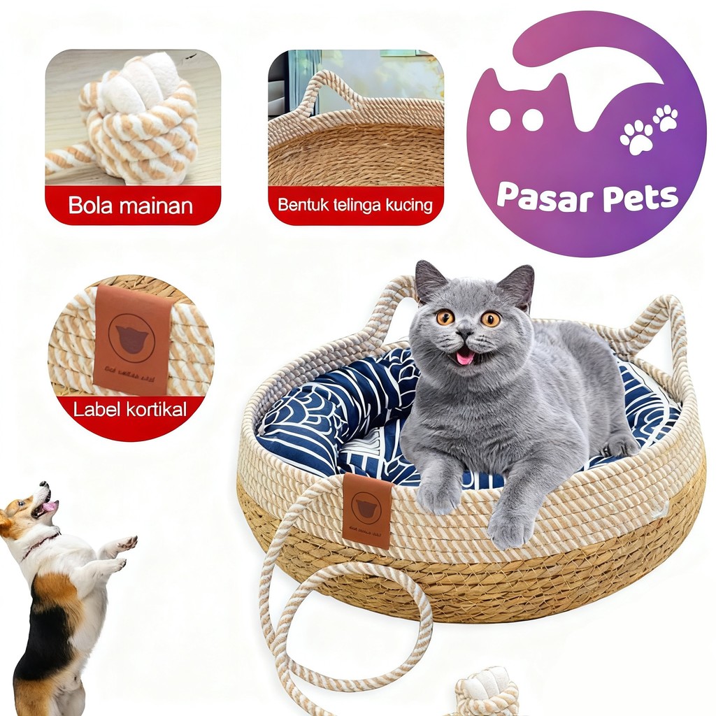 Tempat Tidur Kucing Tempat Tidur Anjing Tempat Tidur Tempat Tidur Kucing Rotan Cat Bed