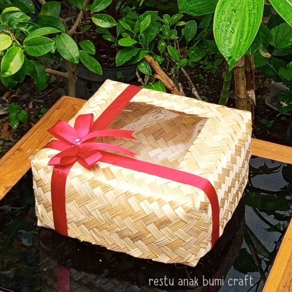 Besek mika free pita merah free paking kardus dan bable warp | Wadah nasi | Box makanan | Hantaran |