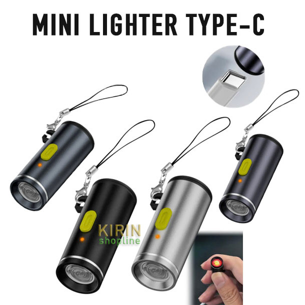Pemantik Api Mini Portable Elektrik Port Type C Electric Lighter Korek Api Rokok Kertas Aluminium Pe