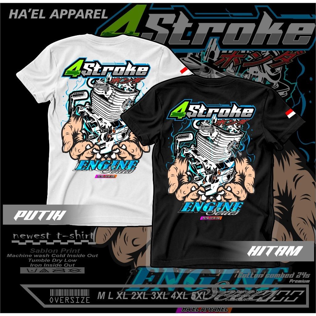 LeaveToYouStore KAOS " 4 STROKE " BAJU 4 STROKE | KAOS " RACING 4STROKE " BAJU pria |