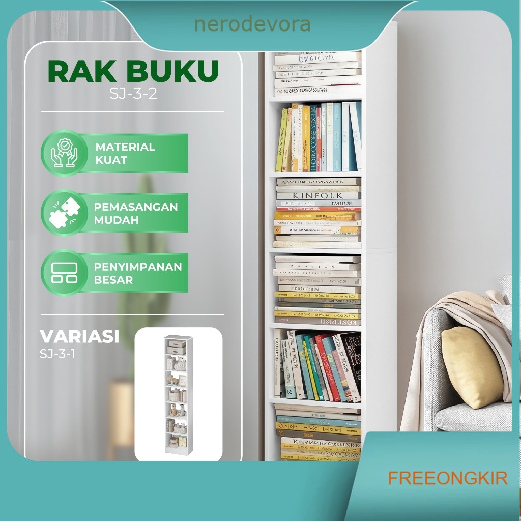 Rak Buku 6 Susun Lemari Susun Rak Buku kayu Lemari Putih Rak Buku Lemari Buku kayu Serbaguna