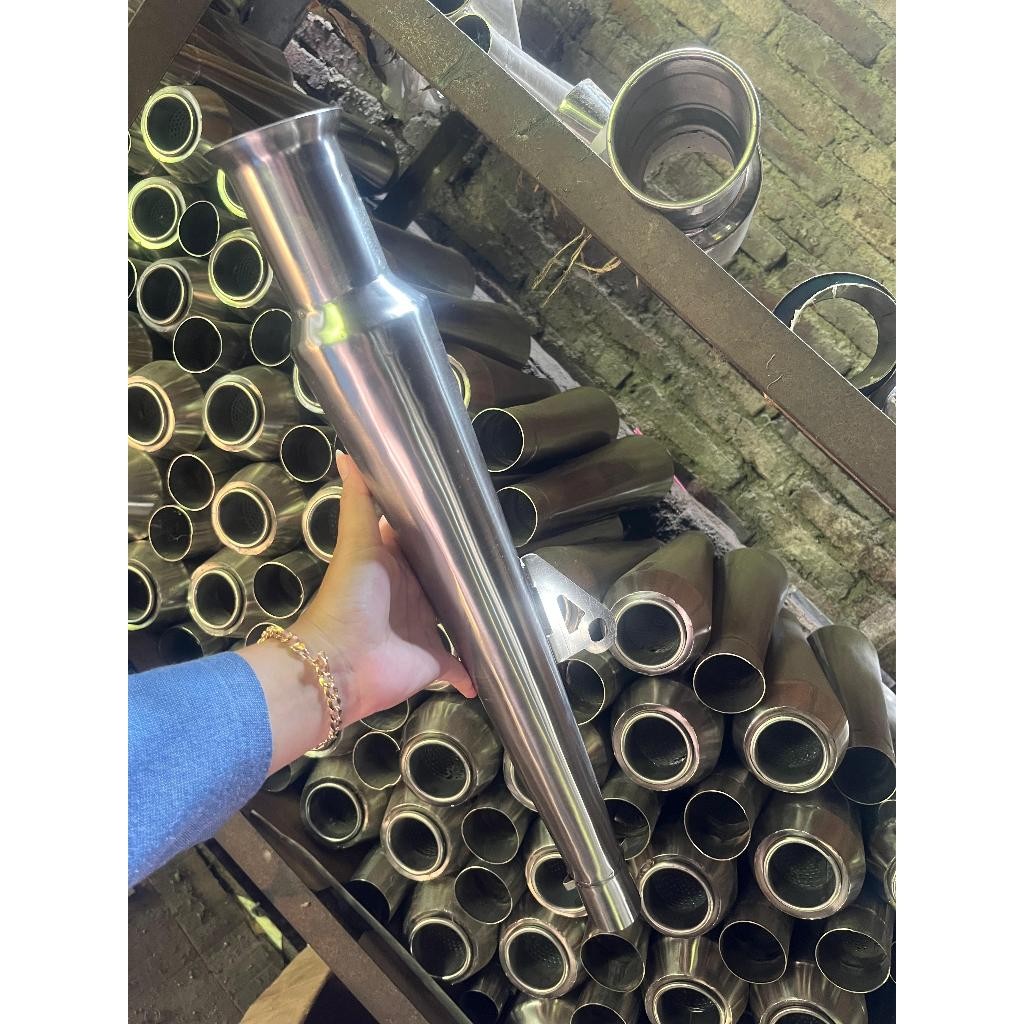 Knalpot motor custom chopper,bobber,british/knalpot botol/Silincer knalpot custom original tebal