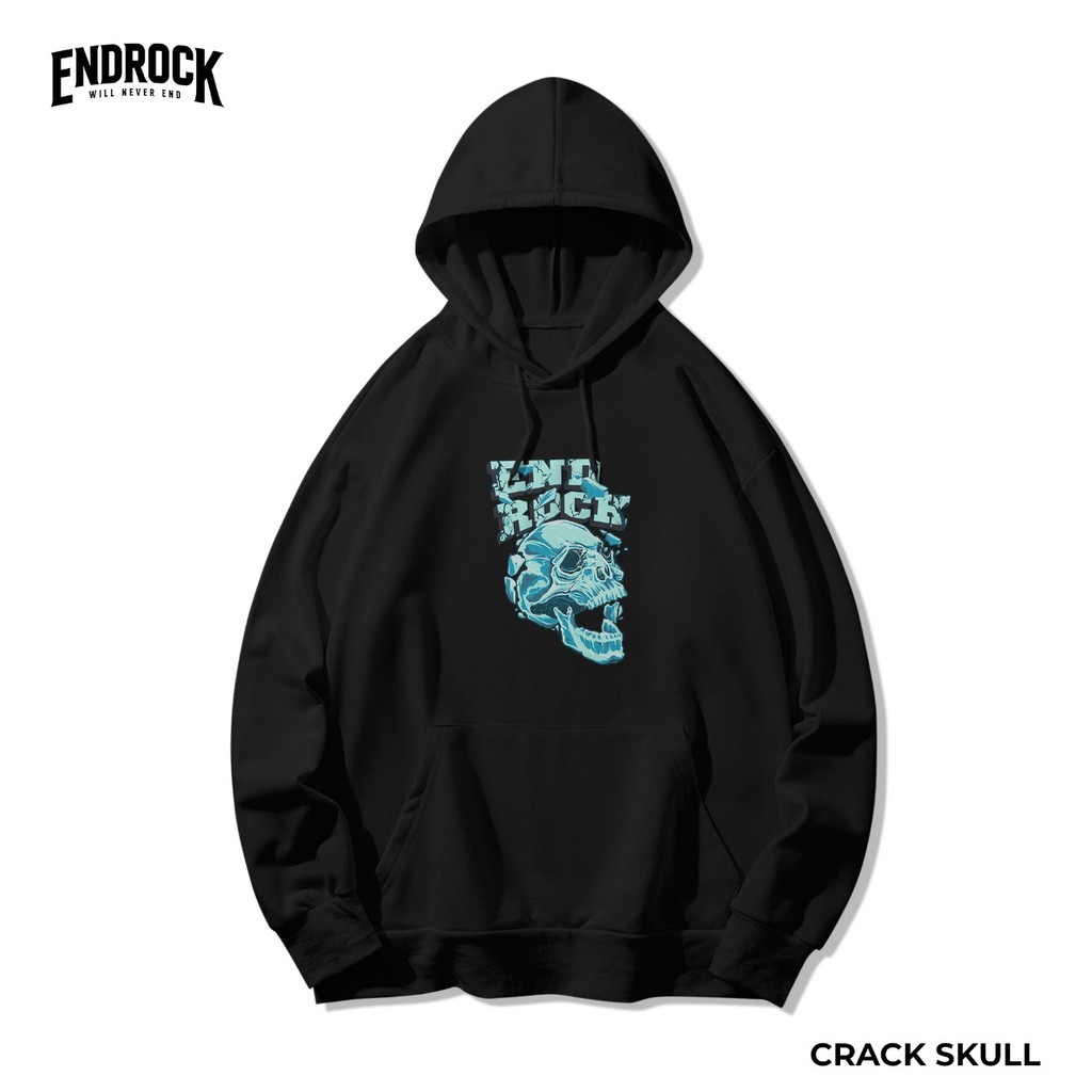 Jaket Hoodie Original Endrock Tema "CRACK SKULL" | Jacket Endrock | Jaket Unisex | Jaket Murah Endro