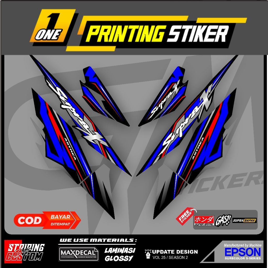 Striping Stiker Variasi Honda Supra X Old Lama Supra X 100