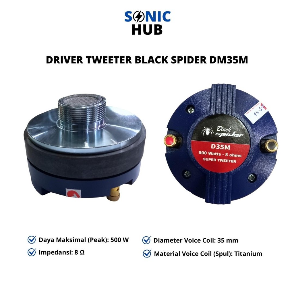Driver Tweeter Drat Black Spider D35M