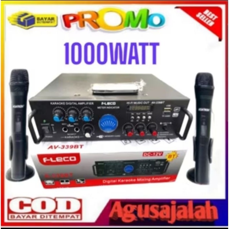 COD NEW Ampli DS-188 power amplifier subwoofer 600wat bluetooth karaoke USB radio.  Amplifier FLECO 