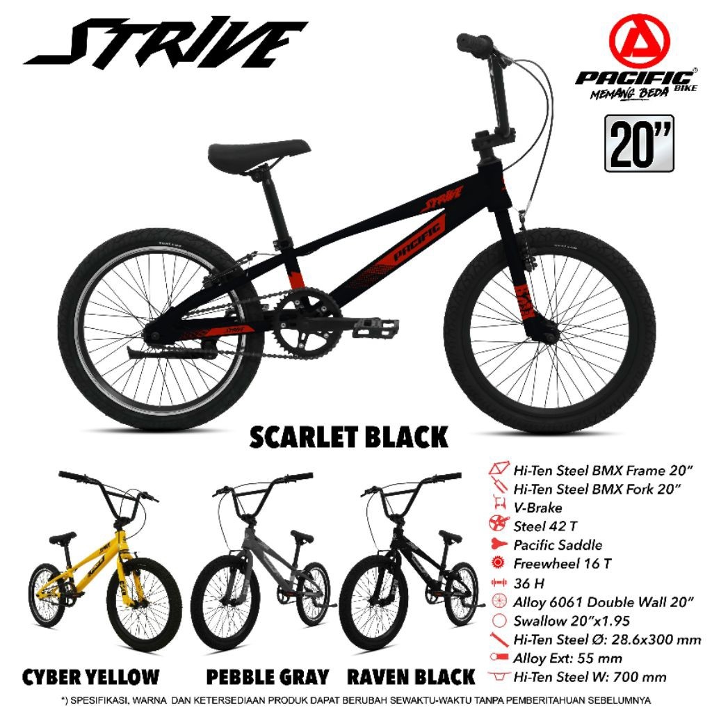 Sepeda BMX 20 inc STRIVE Sepeda Anak Laki laki Pacific