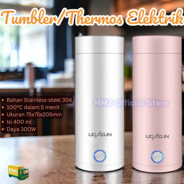 [VELFOX] Thermos Tumbler Teko Pemanas Air Portable Elektrik Thermal Listrik Minuman Stainless - Mera