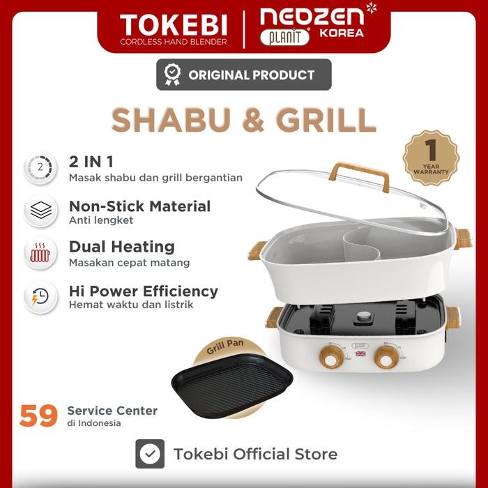 NEOZEN x PLANIT SHABU GRILL - Alat Masak Shabu Hot Pot Multifungsi 2 in 1 Low Watt - Korean Bbq Gril