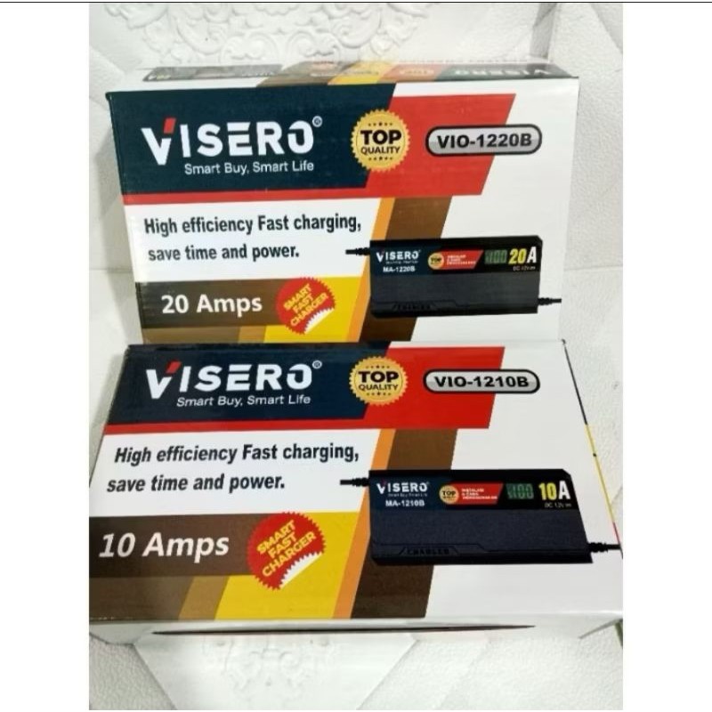 VISERO Charge Cas Pengecas Aki Otomatis Smart Fast Charge VISERO 10A 20A 10 20 Ampere VIO 1210B VIO 