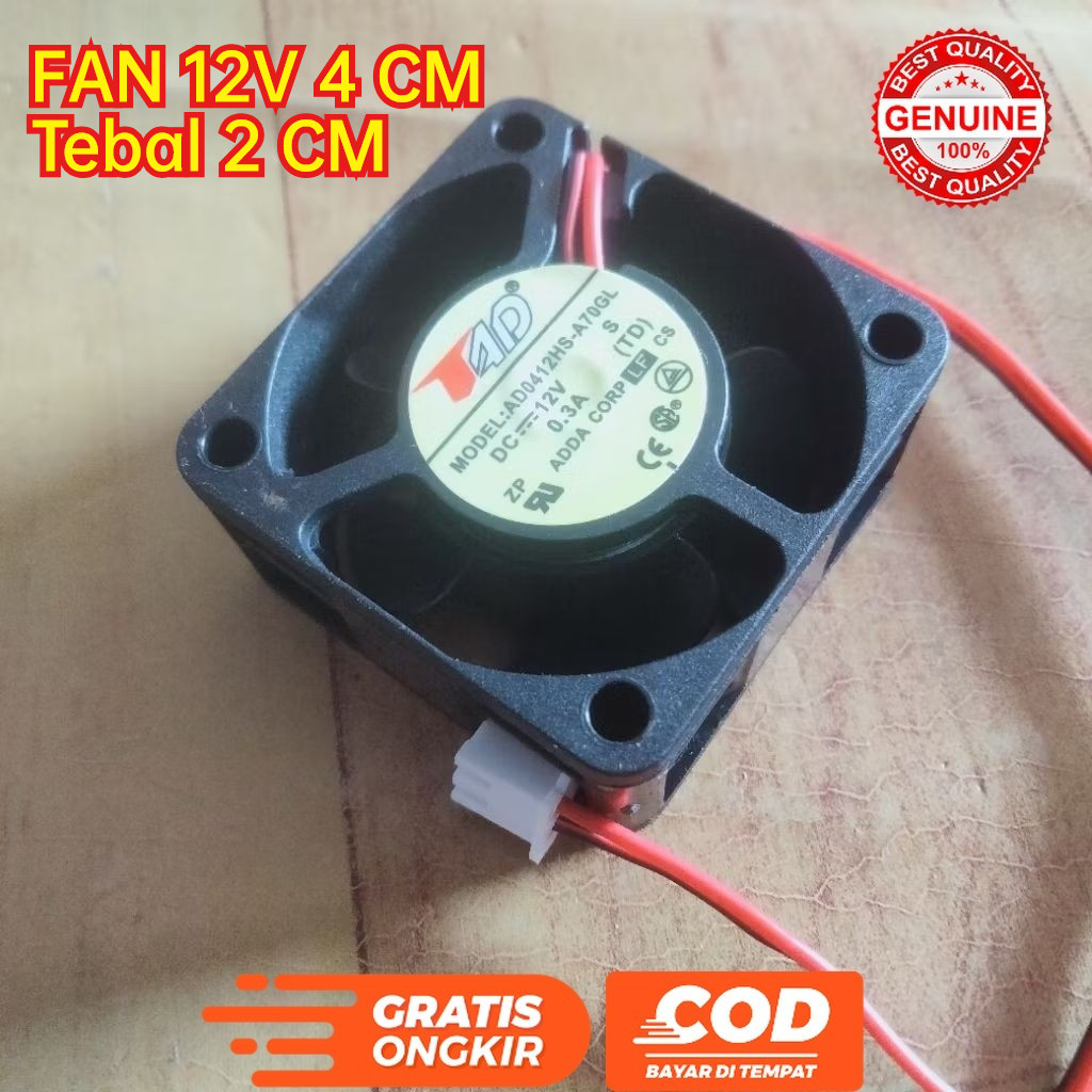 KIPAS 12V 4CM 0.08A FAN HEATSINK 12 VOLT 4 CM TEBAL 2 CM
