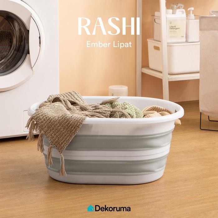 [  ESPERAZA ] Dekoruma RASHI Ember Lipat / Ember Portable Untuk Cuci Baju - Putih