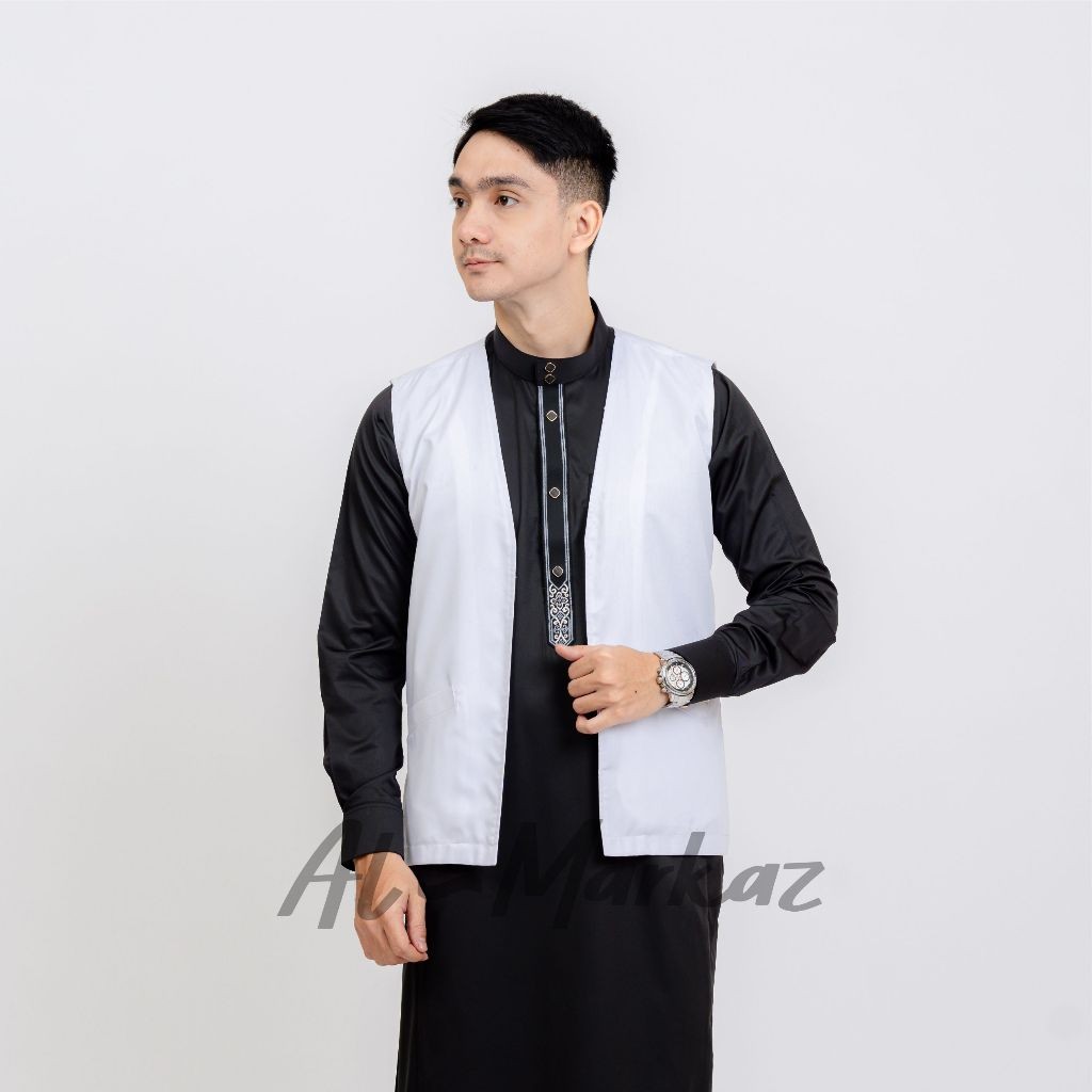 HUNTEDMANE AL MARKAZ - Rompi Polos Jubah Pria Dewasa