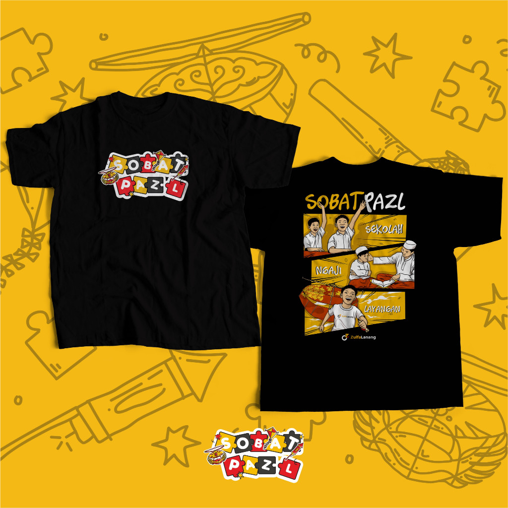 Kaos Zulfa Lanang Layangan - Kaos Zulfa Lanang -Kaos Anak dan Dewasa - Bahan Katun Crew Neck - MIX 5