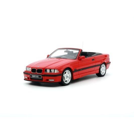 OTTOMOBIL Replika mobil BMW E36 M3 Convertible 1995 Merah Skala 1/18 Diecast Resin dengan Ban Karet 