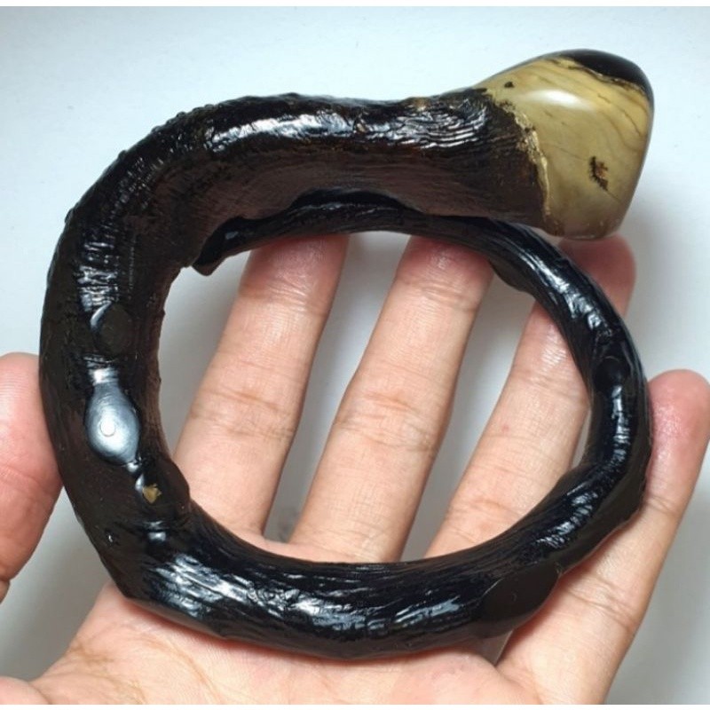 Gelang Akar Bahar Bonggol Super Jumbo Hitam Alami