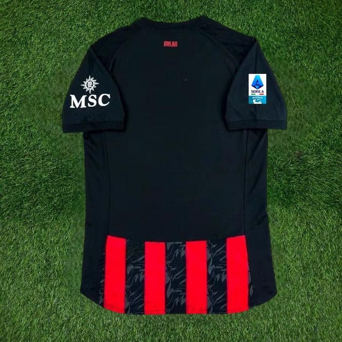 JERSEY BOLA PLAYER ISSUE MILAN HOME NEW FULL PATCH 2025 2026 TOP QUALITY