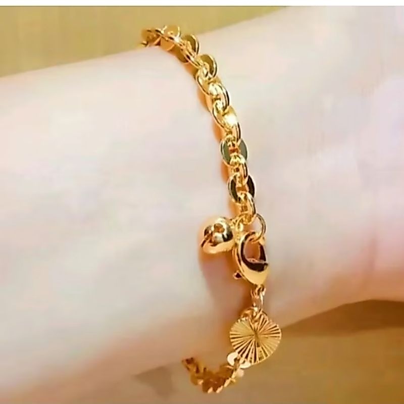 GELANG WANITA MODEL TITANIUM RANTAI NORI GOLD